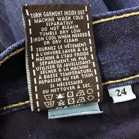 NEW 7 For All Mankind 7FAM The Slim Cigarette Straight Leg Dark Wash Jeans 24 - Picture 9 of 11